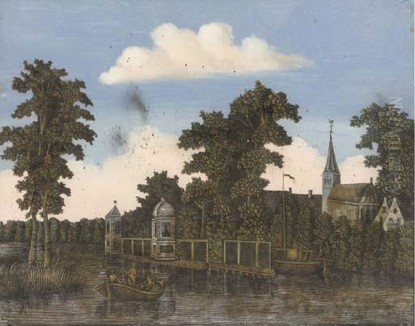 [views Of The Singel, Amsterdam] Oil Painting by Jonas Zeuner