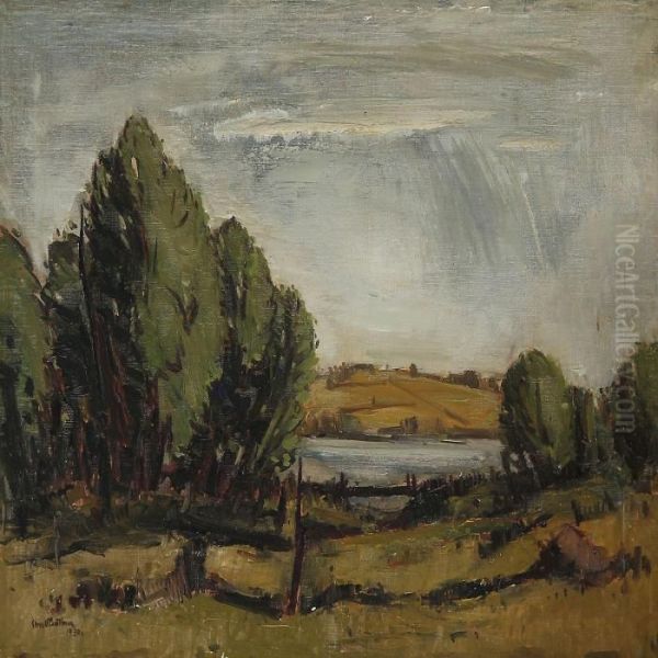 Landscape With A Lake Oil Painting by Ernst Zeuthen