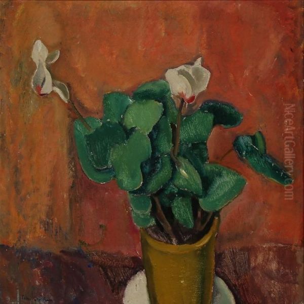 Still Life With Flowers Oil Painting by Ernst Zeuthen