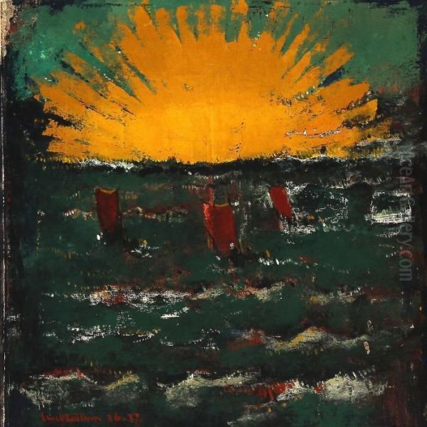 Sunset. Oil Painting by Ernst Zeuthen