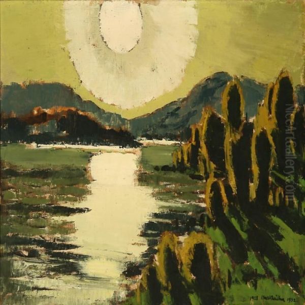 Landscape, Sunset Oil Painting by Ernst Zeuthen