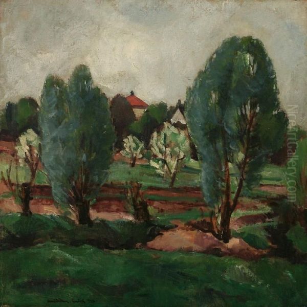 View From A Garden Oil Painting by Ernst Zeuthen