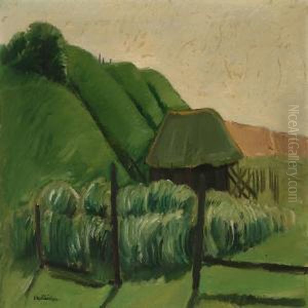 Summer Landscape With A Hut Oil Painting by Ernst Zeuthen