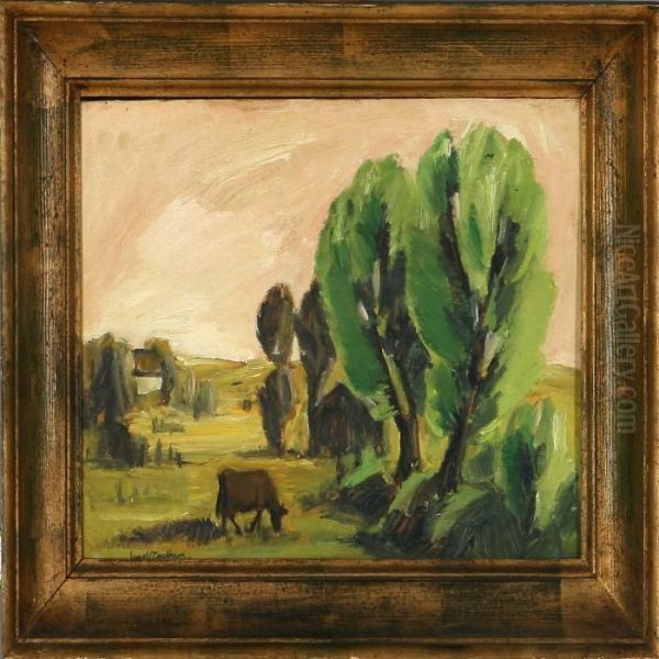 Scenery With Trees Oil Painting by Ernst Zeuthen