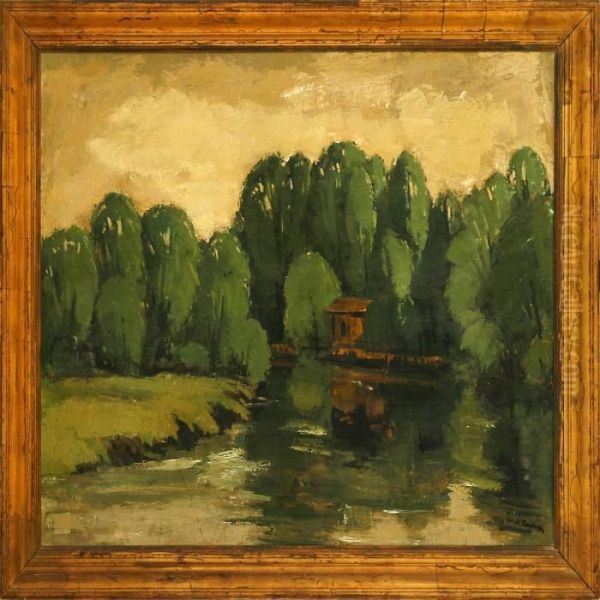 Scenery With Stream Oil Painting by Ernst Zeuthen