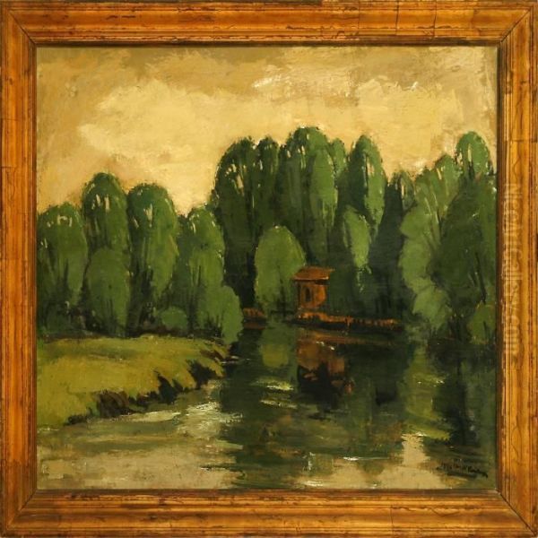 Scenery With Stream Oil Painting by Ernst Zeuthen