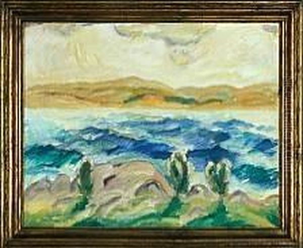 Coastline Oil Painting by Ernst Zeuthen