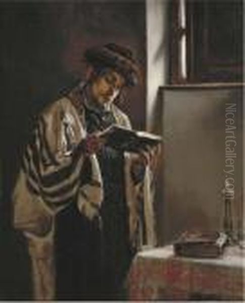 The Young Rabbi Oil Painting by Carl Zewy