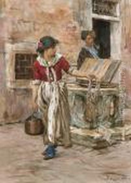 Al Pozzo, 1889. Oil Painting by Alessandro Zezzos