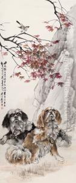 Dogs Oil Painting by Cheng Zhang