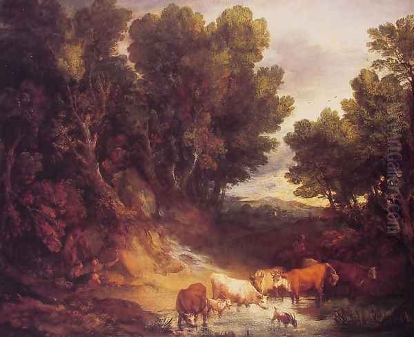 The Watering Place Oil Painting by Thomas Gainsborough