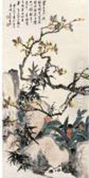 Plum Blossoms Oil Painting by Wu Zheng