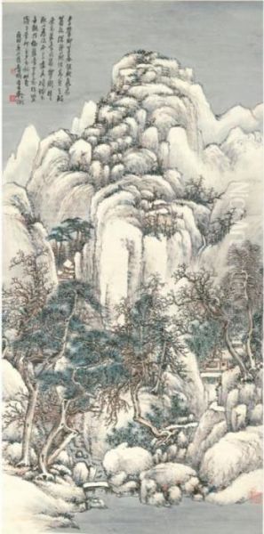 Snowy Scenery Oil Painting by Wu Zheng