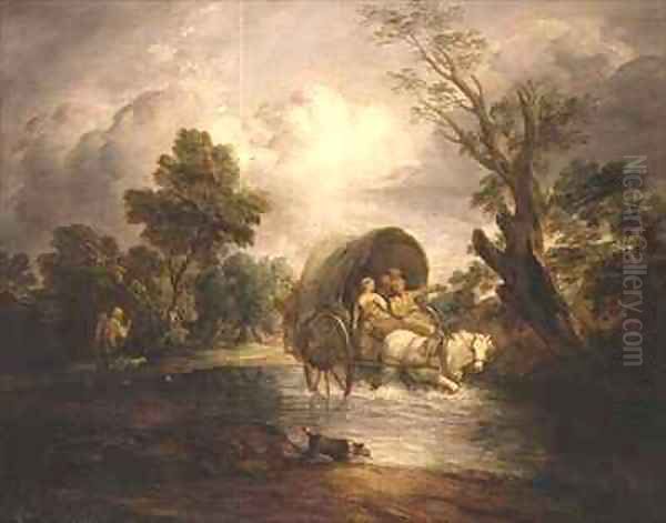 A Country Cart crossing a Ford Oil Painting by Thomas Gainsborough