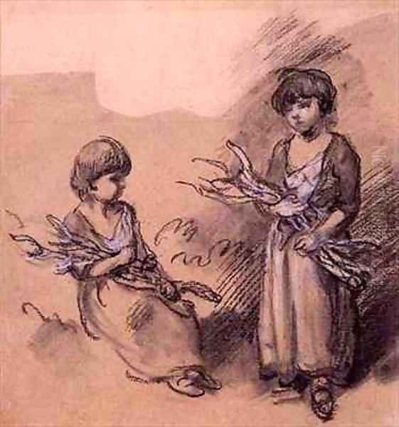 Study of Girls Carrying Faggots Oil Painting by Thomas Gainsborough