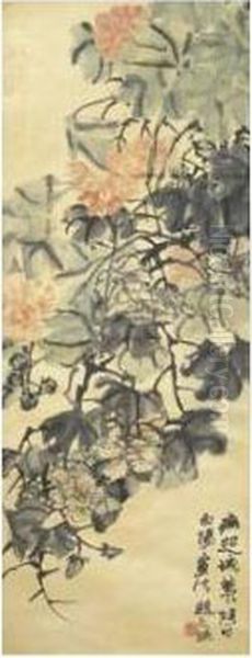 Hibiscus Oil Painting by Zhao Zhiqian