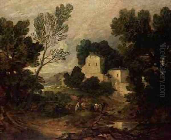 A Romantic Landscape Oil Painting by Thomas Gainsborough