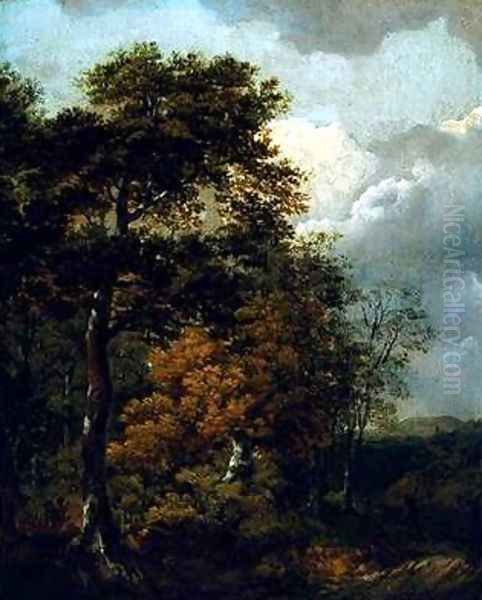 Landscape with a Peasant on a Path circa Oil Painting by Thomas Gainsborough