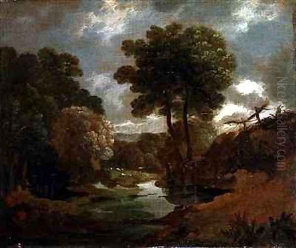 A Pool in the Woods Oil Painting by Thomas Gainsborough