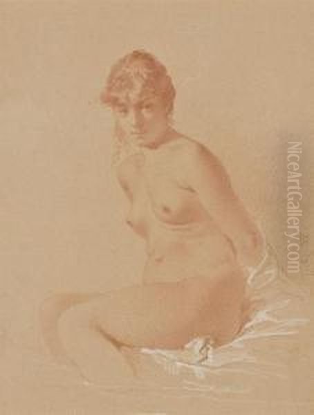 Nude Oil Painting by Mihaly von Zichy