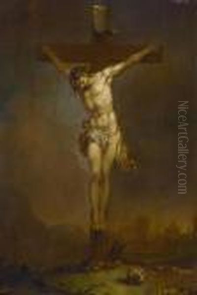 Christ On The Cross Oil Painting by Januarius Zick