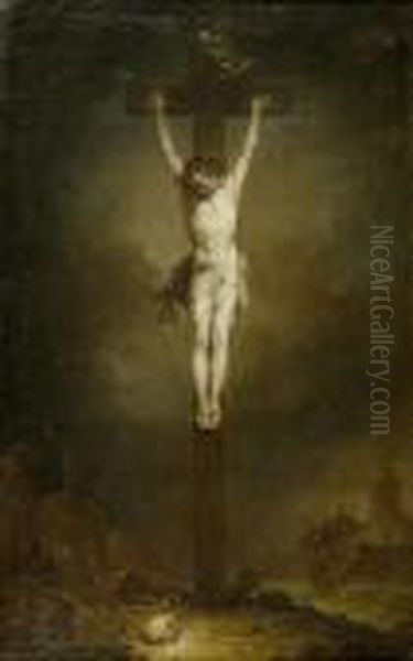 Christ On The Cross Oil Painting by Januarius Zick