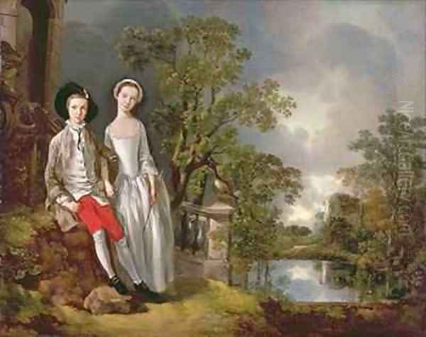 Portrait of Heneage Lloyd and his Sister Lucy Oil Painting by Thomas Gainsborough