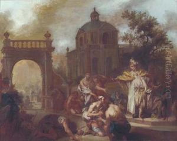 Joseph Appears Before His Brothers. Oil Painting by Januarius Zick