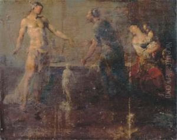 Mercury In The Sculptor's Studio Oil Painting by Januarius Zick