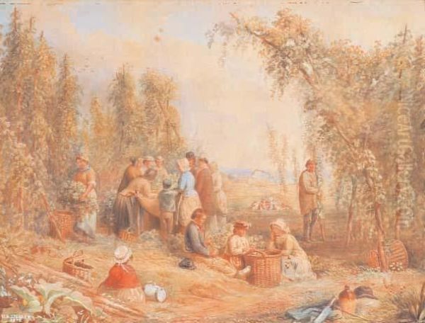 Raccolta Del Luppolo Oil Painting by Henry Bryan Ziegler