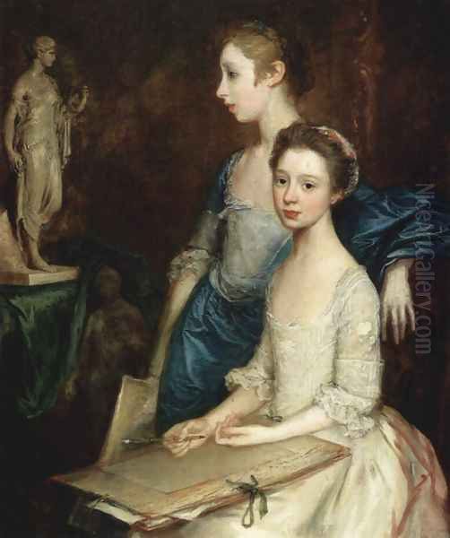 Portrait of the Artist's Daughters Oil Painting by Thomas Gainsborough