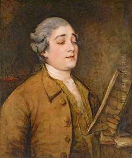 Portrait of Giusto Ferdinando Tenducci castrato singer and composer Oil Painting by Thomas Gainsborough