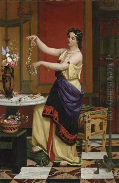 Le Collier De Fleurs Oil Painting by Edouard Francois Zier