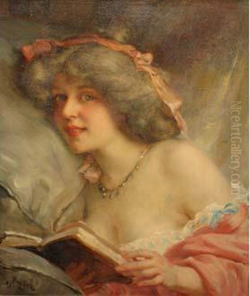  La Jeune Liseuse  Oil Painting by Edouard Francois Zier