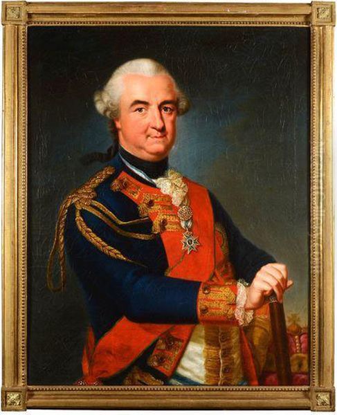 Portrait En Buste De Charles, Duc De Brunswick Oil Painting by Johann Georg Ziesenis