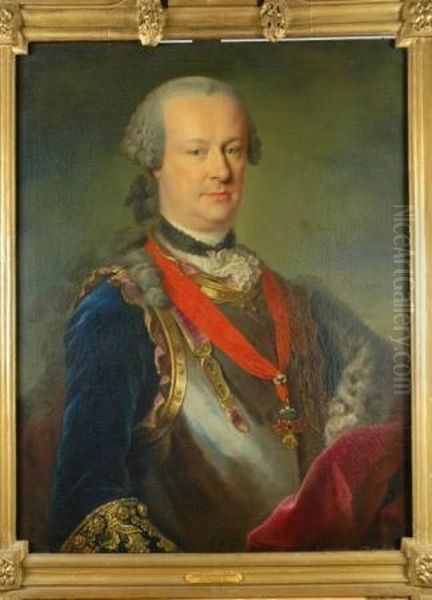 Portrait Of A Nobleman In Armor Oil Painting by Johann Georg Ziesenis