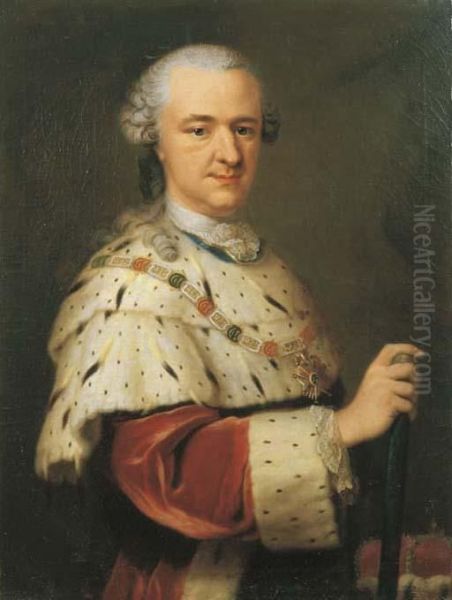 Ritratto Di Carlo Teodoro, Principe Elettore Del Palatinato Oil Painting by Johann Georg Ziesenis