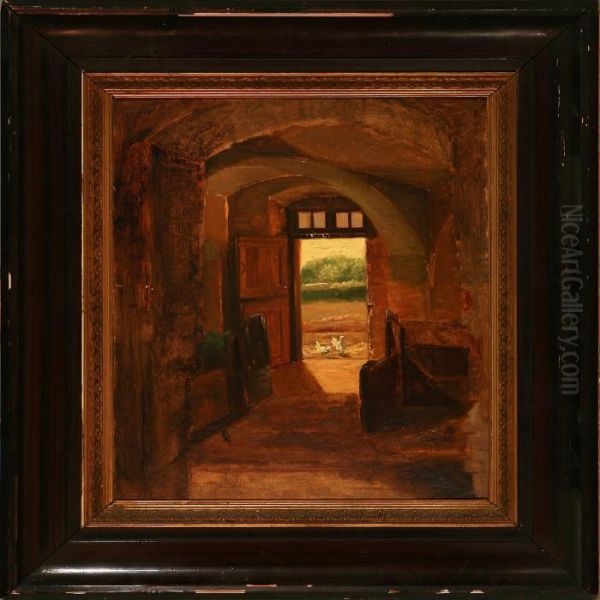 A Stable Oil Painting by Wilhelm Zillen