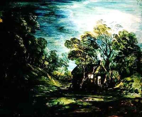 Cottage in Moonlight Oil Painting by Thomas Gainsborough