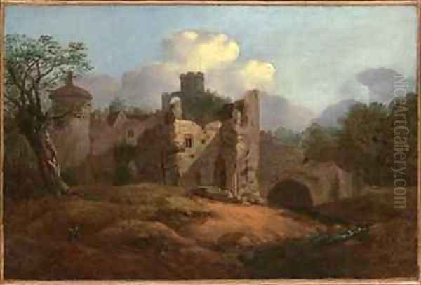 Landscape with a Ruined Castle Oil Painting by Thomas Gainsborough