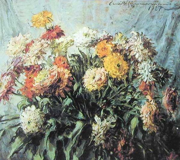 Chryzantemy Oil Painting by Ernst Reinhard Zimmermann