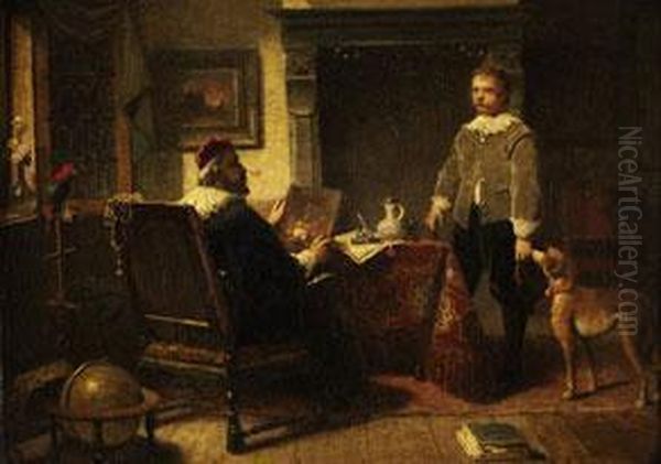 Im Studierzimmer Des Gelehrten Oil Painting by Reinhard Sebastian Zimmermann