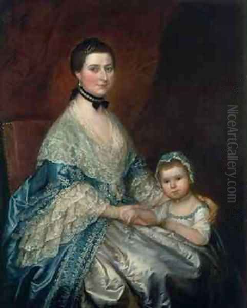 Mrs Bedingfield and her Daughter Oil Painting by Thomas Gainsborough