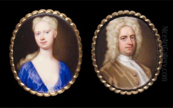 A Pair Of Portraits Of Sir Thomas And Lady Frederick Oil Painting by Christian Friedrich Zincke