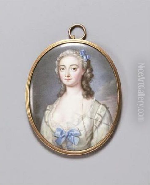 A Miniature Of A Lady Oil Painting by Christian Friedrich Zincke