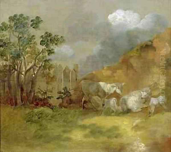 Landscape with Sheep Oil Painting by Thomas Gainsborough