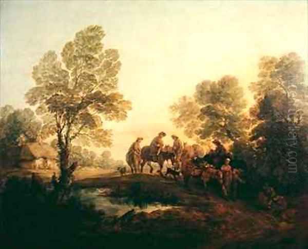 Going to Market Early Oil Painting by Thomas Gainsborough