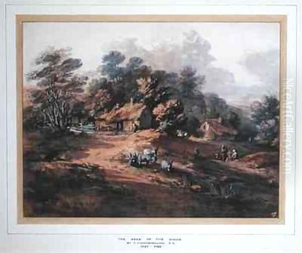 Peasants and Donkeys near Cottages at the Edge of a Wood Oil Painting by Thomas Gainsborough