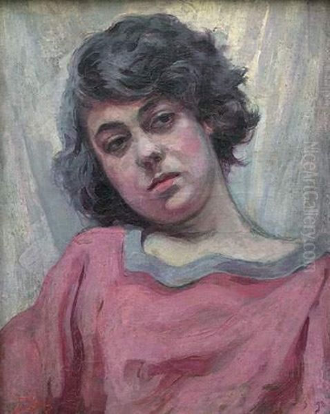 Portrait De Jeune Femme Oil Painting by Franciszek Zmurko