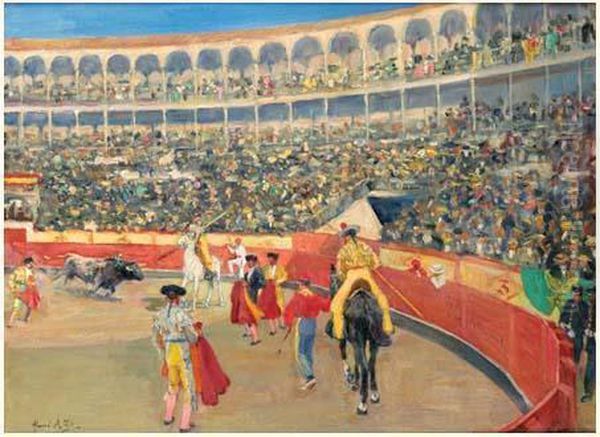 La Corrida Oil Painting by Henri Achille Zo